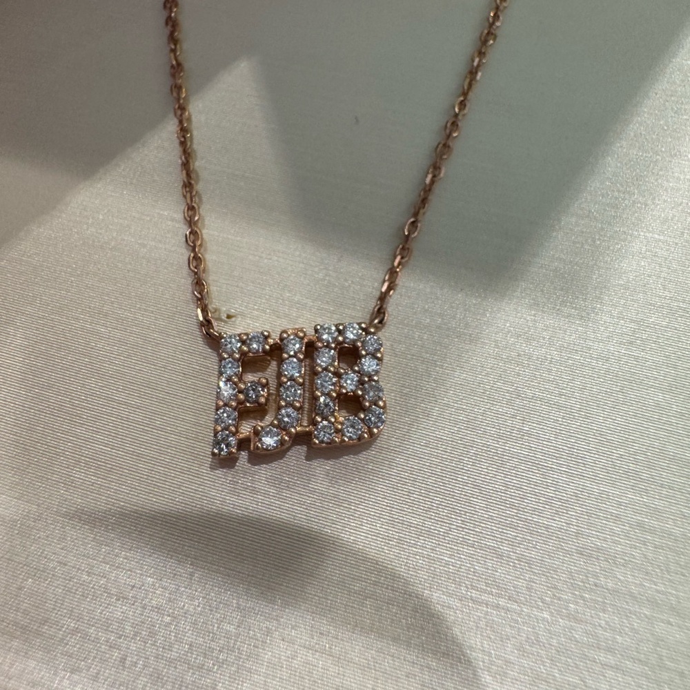 Elegant Gold and Rose gold FJB Pendant Necklace
